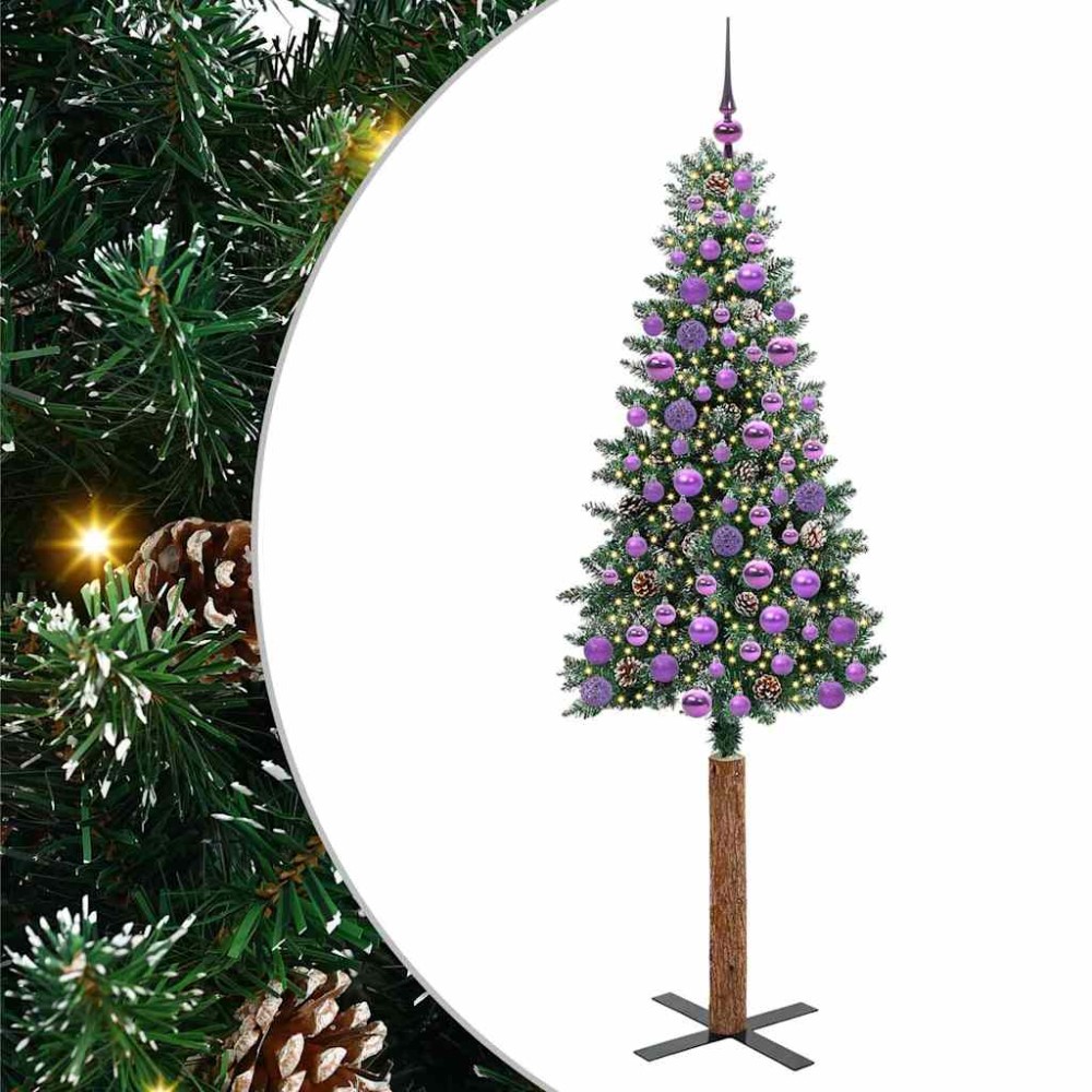 vidaXL Λεπτό Χριστουγεννιάτικο Δέντρο με 300 LED Πράσινο 180 cm