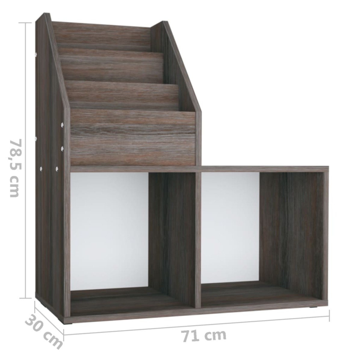 vidaXL Παιδική Ραφιέρα Περ. Γκρι/Sonoma Δρυς 71x30x78,5 εκ Μοριοσανίδα