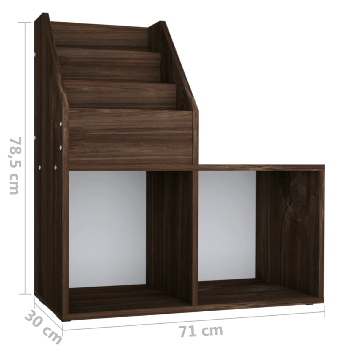 vidaXL Παιδική Ραφιέρα Περιοδ. Καπνιστή Δρυς 71x30x78,5εκ Μοριοσανίδα