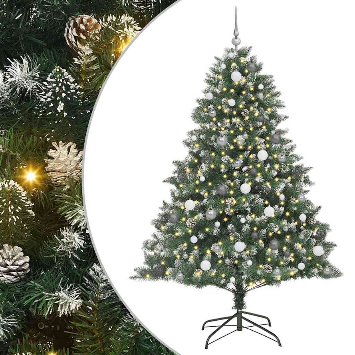 vidaXL Τεχνητό Χριστουγεννιάτικο Δέντρο με 300 LED Πράσινο 210 cm