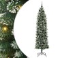 vidaXL Τεχνητό Λεπτό Χριστουγεννιάτικο Δέντρο Πράσινο και Λευκό 210 cm
