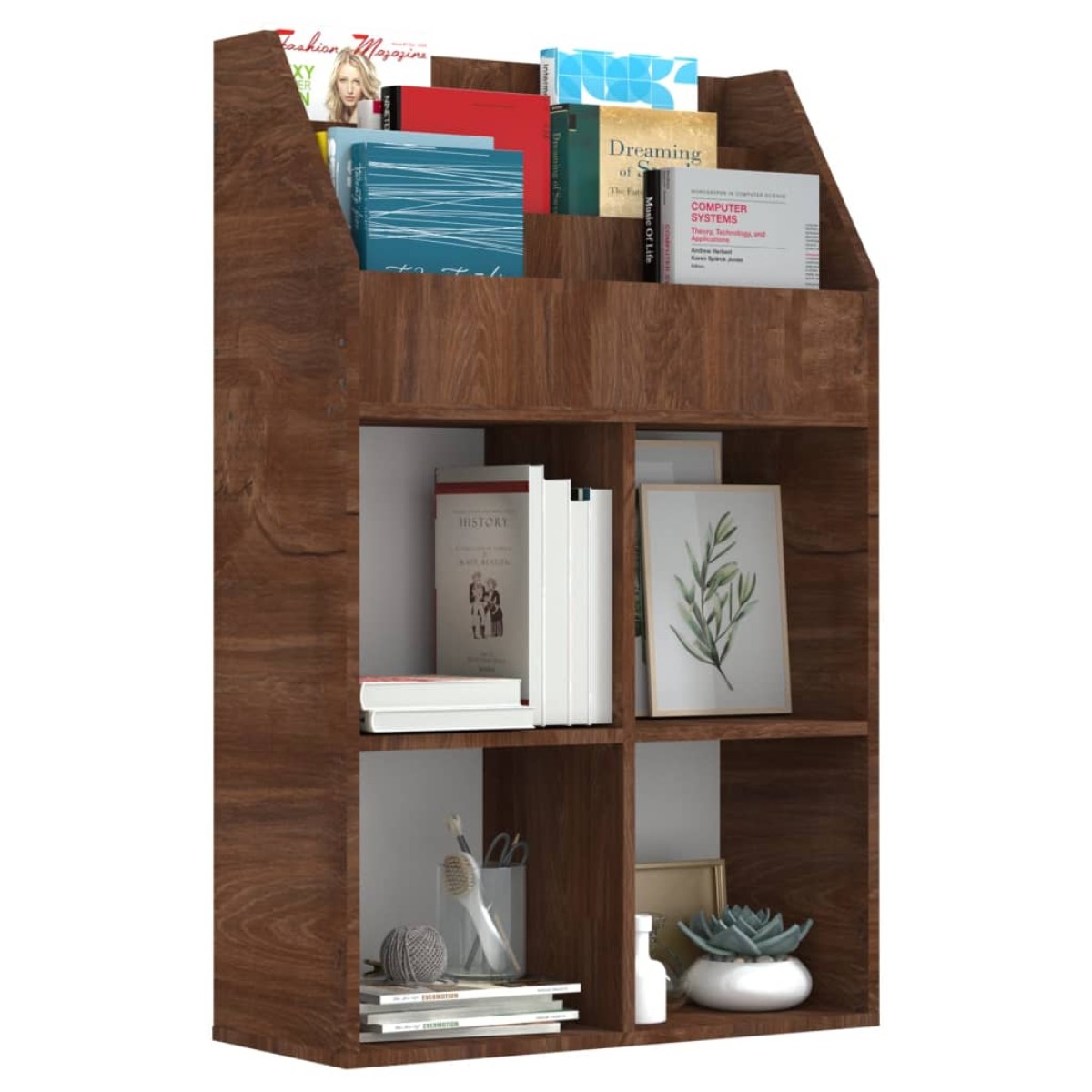 vidaXL Παιδικό Ράφι Περιοδικών Καφέ Δρυς 71x30x114 εκ. Επεξεργ. ξύλο