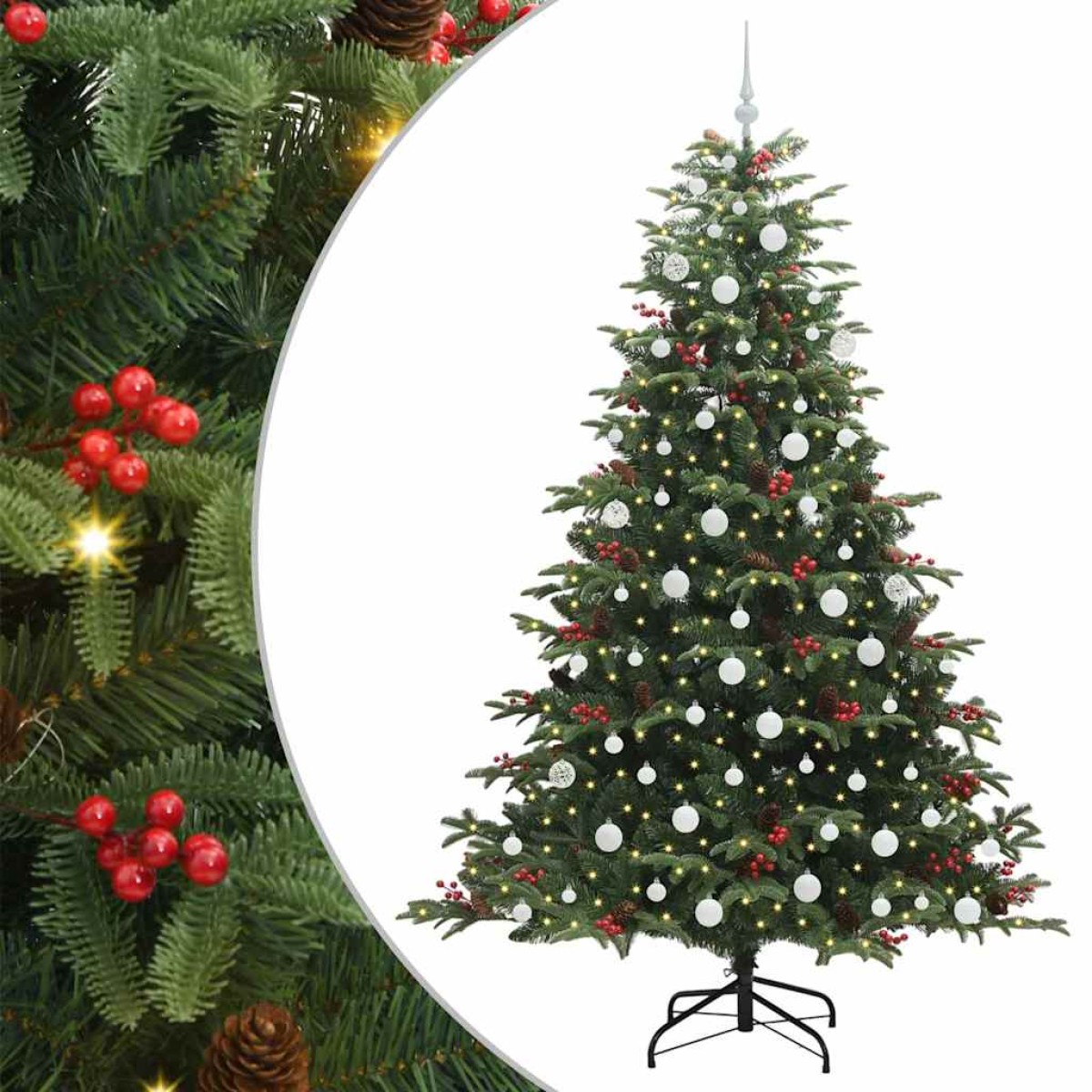 vidaXL Τεχνητό Χριστουγεννιάτικο Δέντρο με 300 LED Πράσινο 210 cm