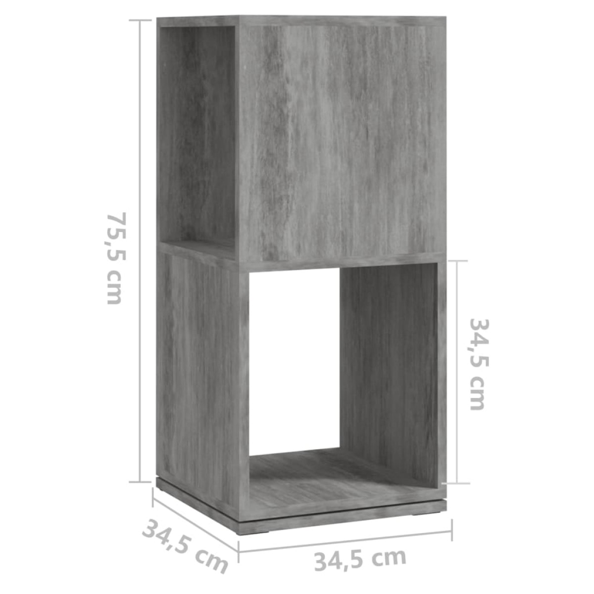 vidaXL Ντουλάπι Περιστρ. Γκρι Σκυρ. 34,5x34,5x75,5 εκ. Μοριοσανίδα