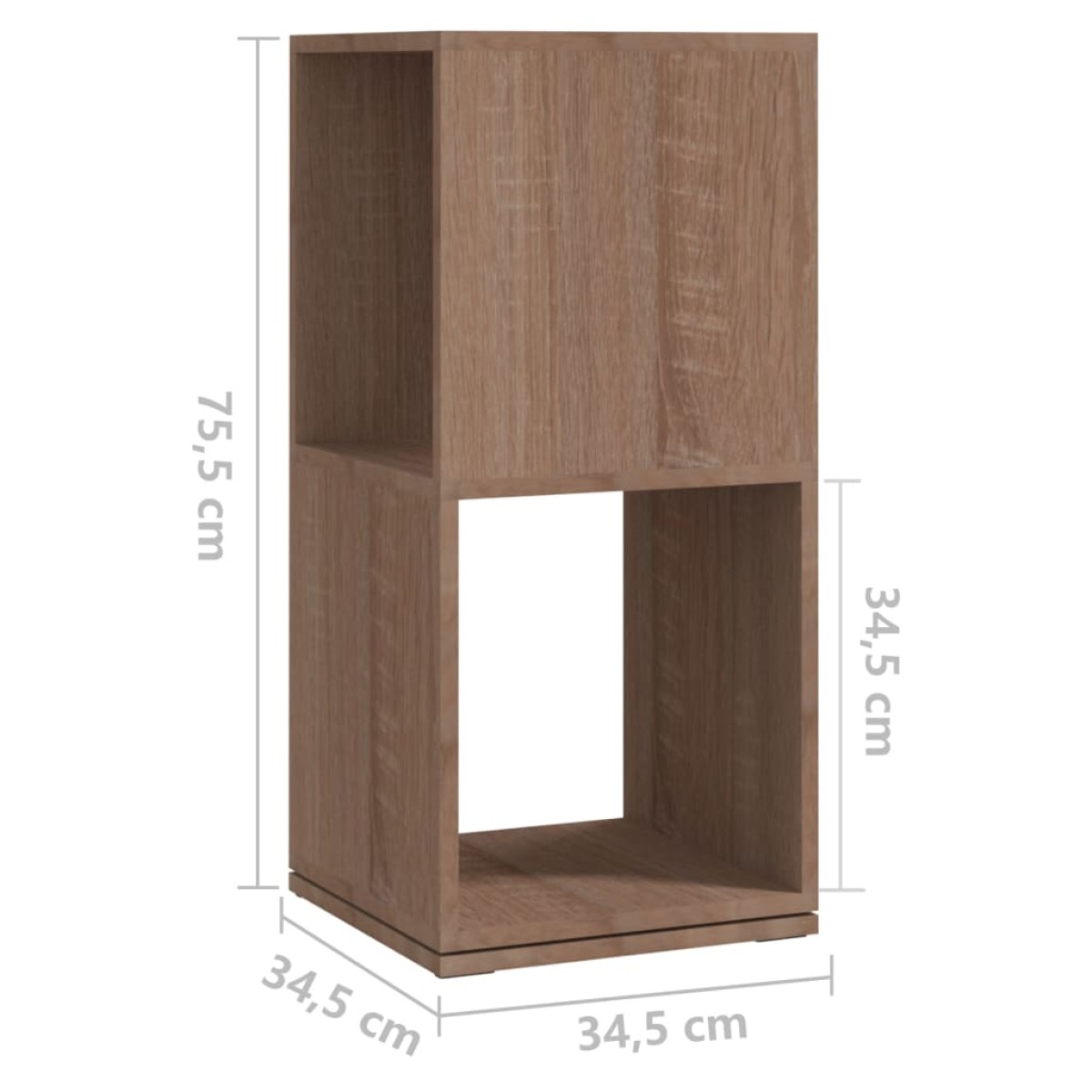vidaXL Ντουλάπι Περιστρ. Sonoma Δρυς 34,5x34,5x75,5 εκ. Μοριοσανίδα