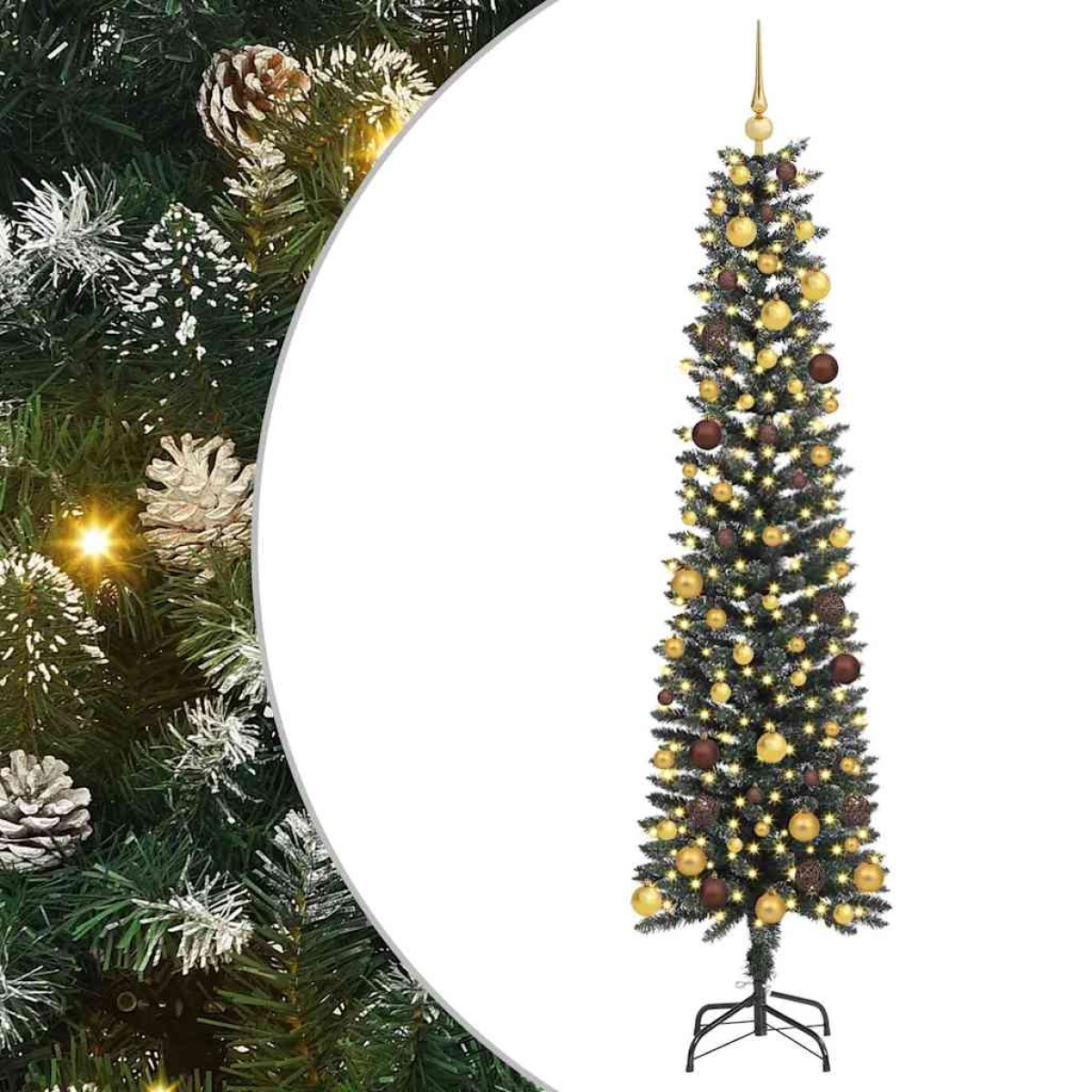 vidaXL Τεχνητό Χριστουγεννιάτικο Δέντρο με 300 LED Πράσινο 210 cm