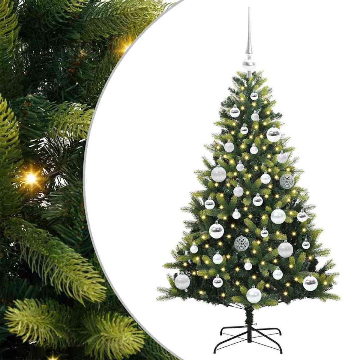 vidaXL Τεχνητό Χριστουγεννιάτικο Δέντρο με Συρταρωτές Βαθμίδες 150 LED