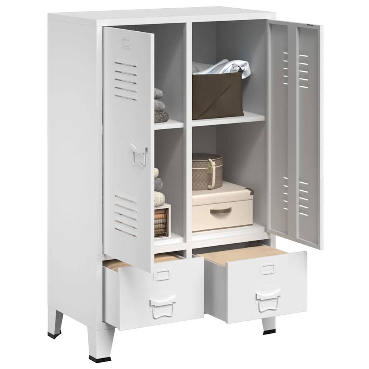 vidaXL Ντουλάπα Βιομηχανική Λευκή 67 x 35 x 107 εκ. Ατσάλινη