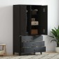vidaXL Ντουλάπα Βιομηχανική Μαύρη 90 x 50 x 180 εκ. Μεταλλική