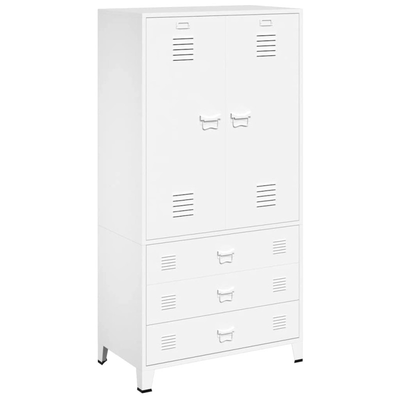 vidaXL Ντουλάπα Βιομηχανική Λευκή 90 x 50 x 180 εκ. Μεταλλική