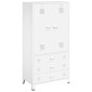 vidaXL Ντουλάπα Βιομηχανική Λευκή 90 x 50 x 180 εκ. Μεταλλική