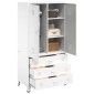 vidaXL Ντουλάπα Βιομηχανική Λευκή 90 x 50 x 180 εκ. Μεταλλική