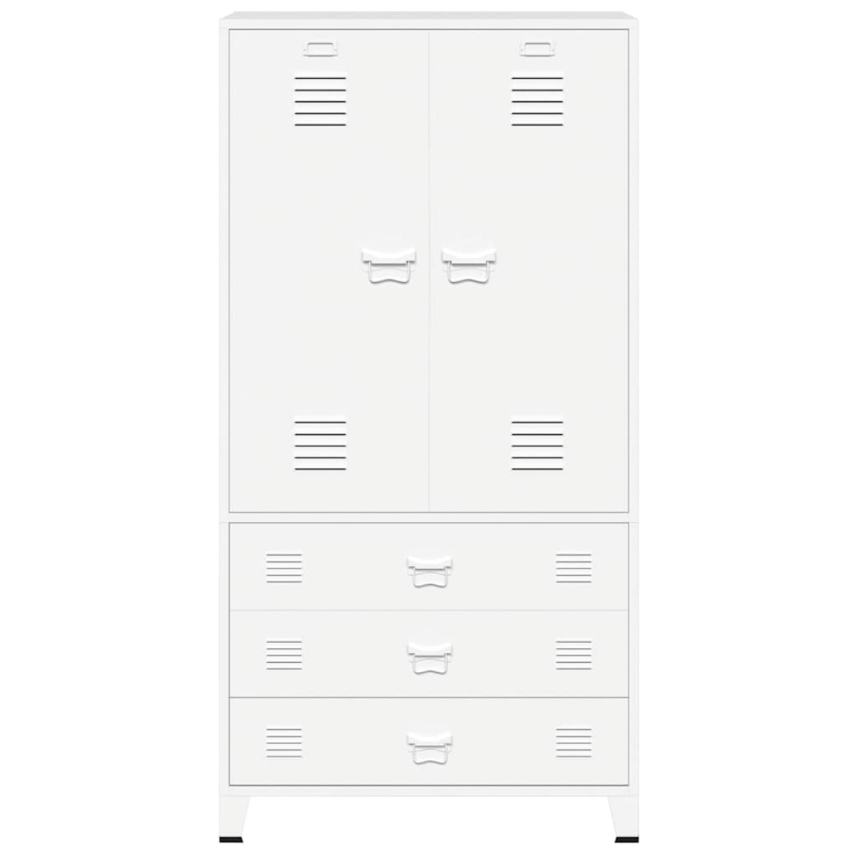 vidaXL Ντουλάπα Βιομηχανική Λευκή 90 x 50 x 180 εκ. Μεταλλική