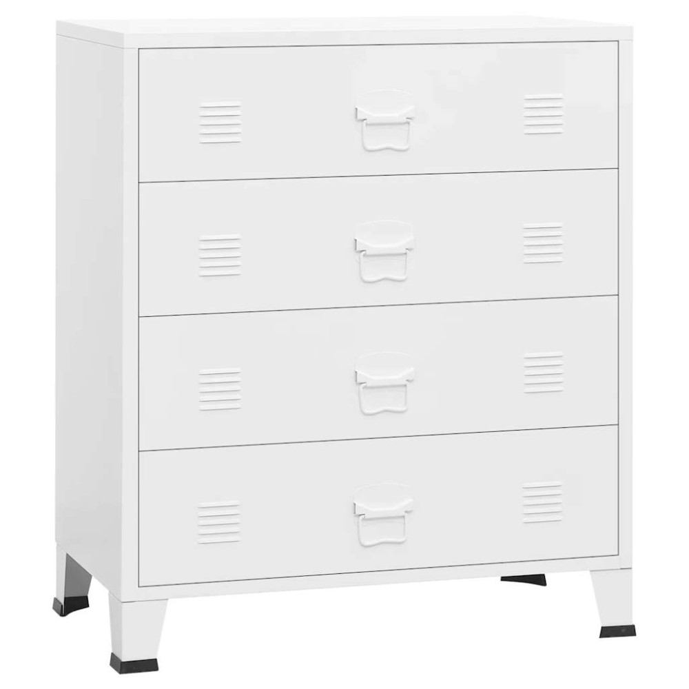 vidaXL Συρταριέρα Βιομηχανική Λευκή  78 x 40 x 93 εκ. Μεταλλική