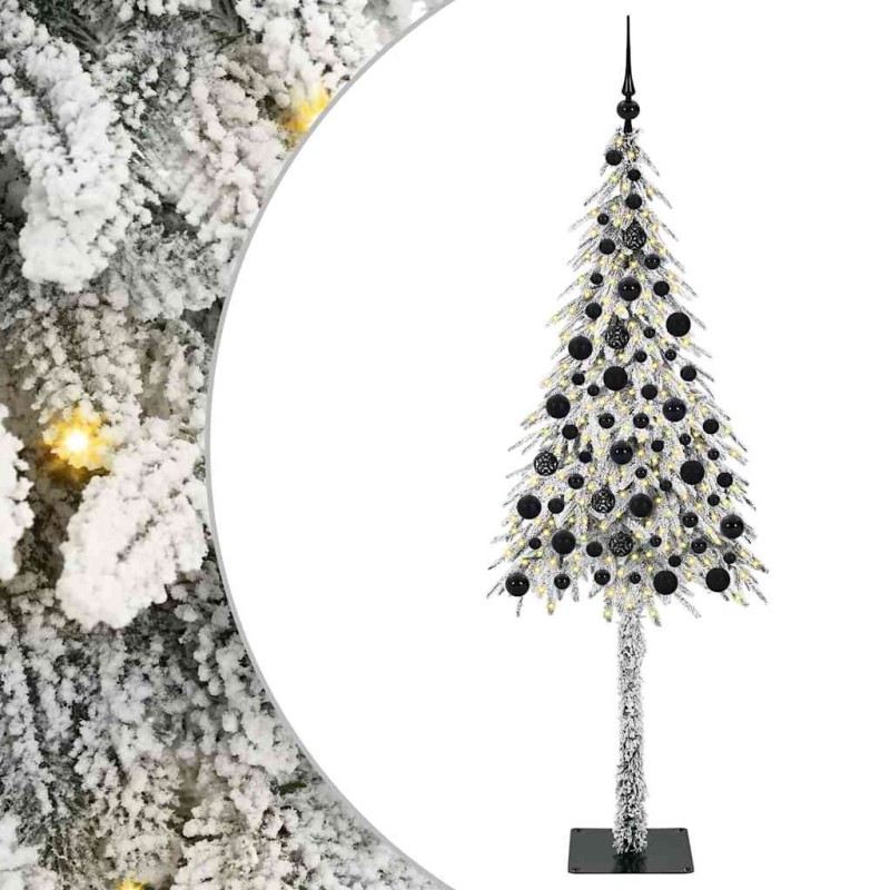 vidaXL Χριστουγεννιάτικο Δέντρο με 300 LED Λευκό 180 cm ΠΕ και Ατσάλι