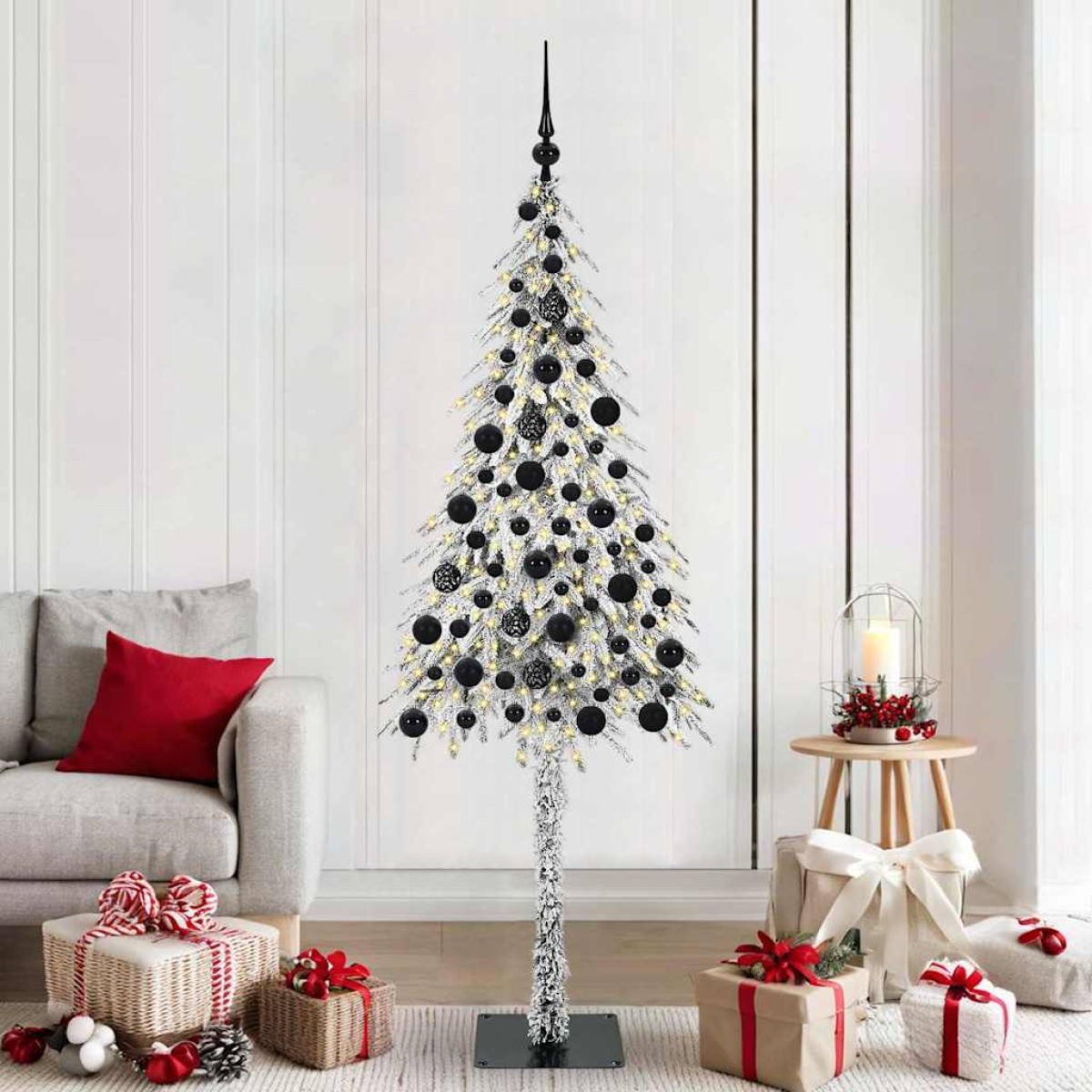 vidaXL Χριστουγεννιάτικο Δέντρο με 300 LED Λευκό 180 cm ΠΕ και Ατσάλι