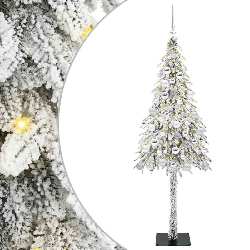 vidaXL Χριστουγεννιάτικο Δέντρο με 300 LED Λευκό 180 cm ΠΕ και Ατσάλι