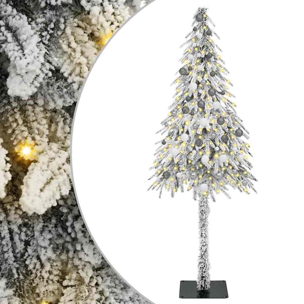 vidaXL Χριστουγεννιάτικο Δέντρο με 300 LED Λευκό 210 cm ΠΕ και Ατσάλι