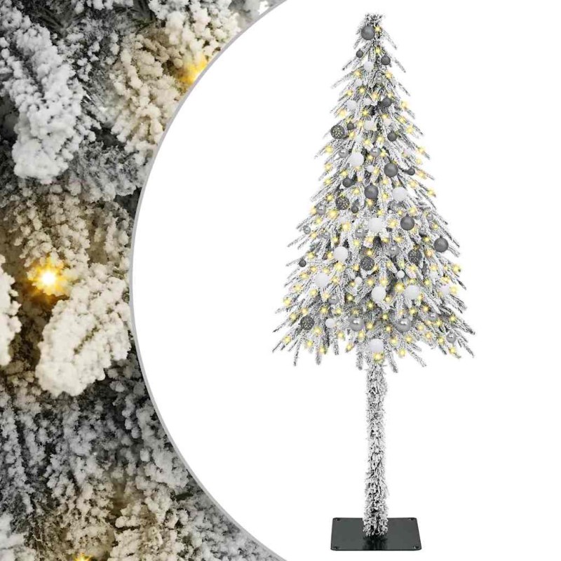 vidaXL Χριστουγεννιάτικο Δέντρο με 300 LED Λευκό 210 cm ΠΕ και Ατσάλι