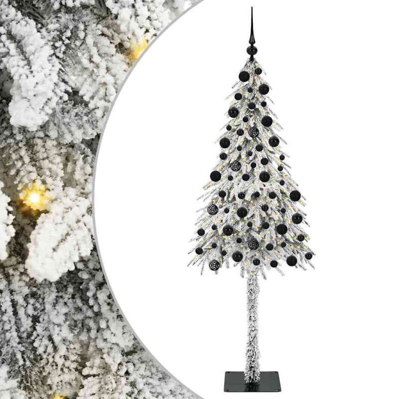 vidaXL Χριστουγεννιάτικο Δέντρο με 300 LED Λευκό 210 cm ΠΕ και Ατσάλι