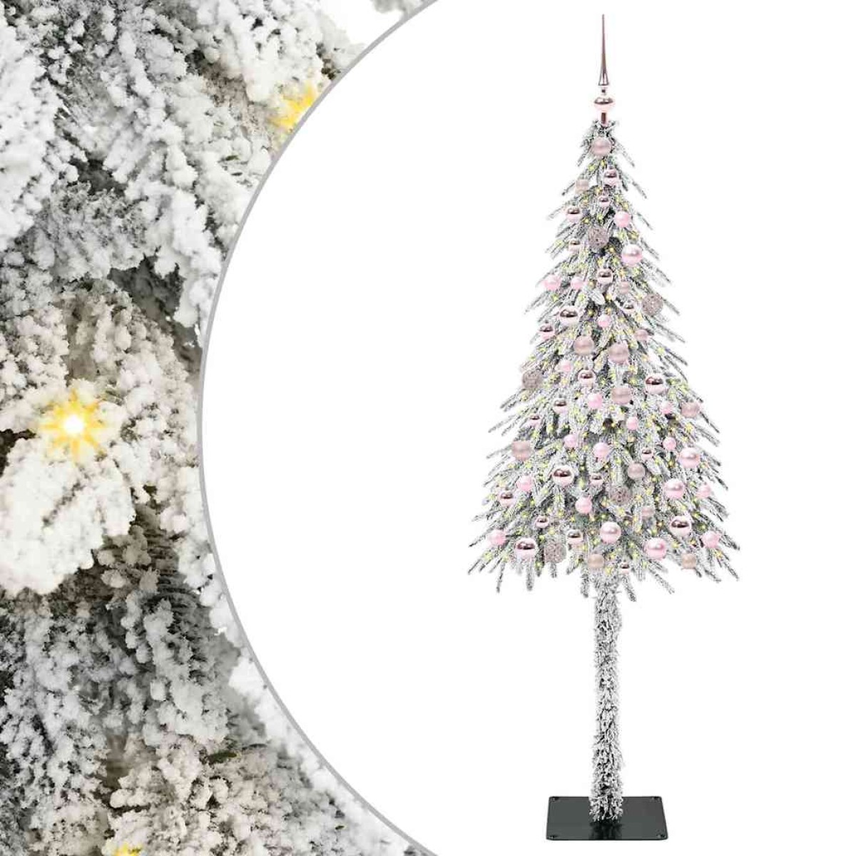 vidaXL Χριστουγεννιάτικο Δέντρο με 300 LED Λευκό 210 cm ΠΕ και Ατσάλι