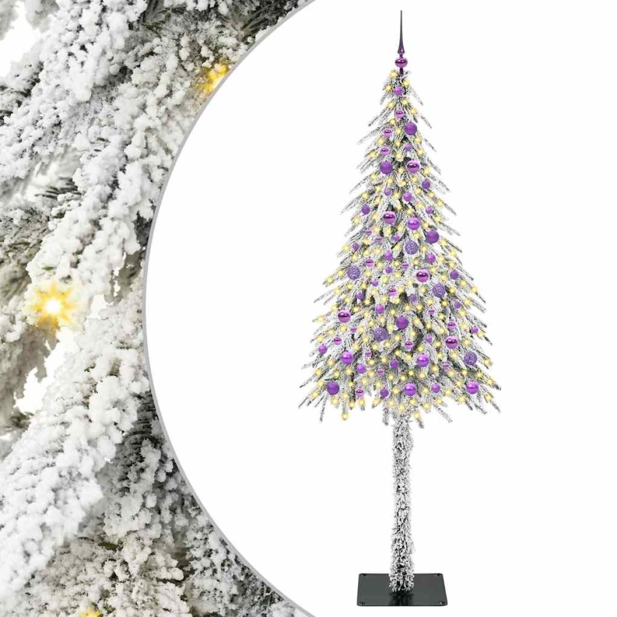 vidaXL Χριστουγεννιάτικο Δέντρο με 300 LED Λευκό 210 cm ΠΕ και Ατσάλι