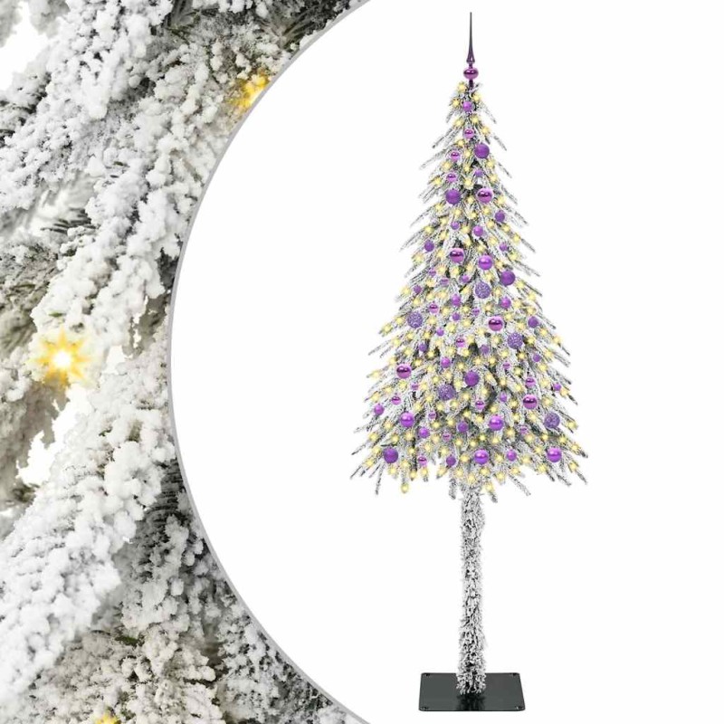vidaXL Χριστουγεννιάτικο Δέντρο με 300 LED Λευκό 210 cm ΠΕ και Ατσάλι