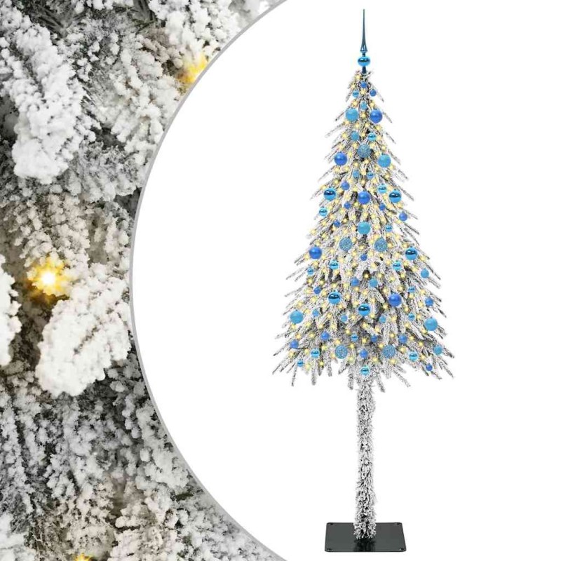 vidaXL Χριστουγεννιάτικο Δέντρο με 300 LED Λευκό 210 cm ΠΕ και Ατσάλι