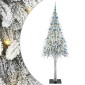 vidaXL Χριστουγεννιάτικο Δέντρο με 300 LED Λευκό 210 cm ΠΕ και Ατσάλι