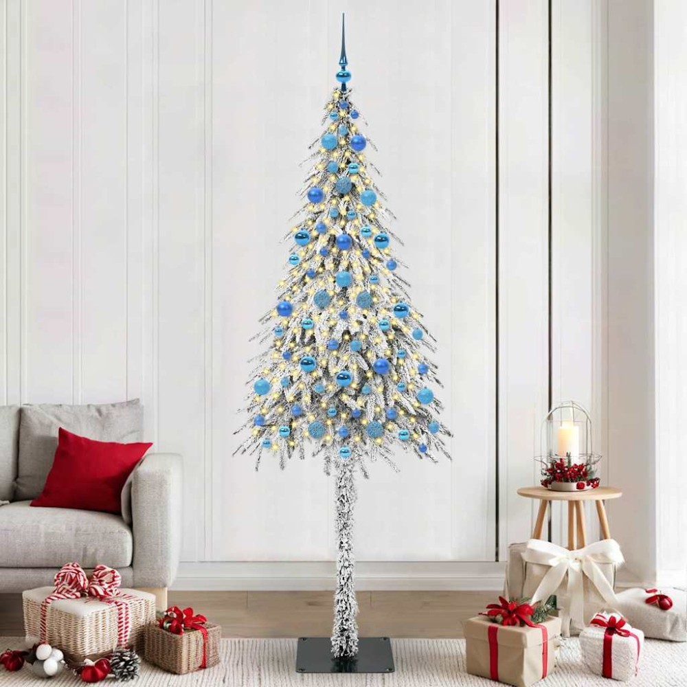 vidaXL Χριστουγεννιάτικο Δέντρο με 300 LED Λευκό 210 cm ΠΕ και Ατσάλι