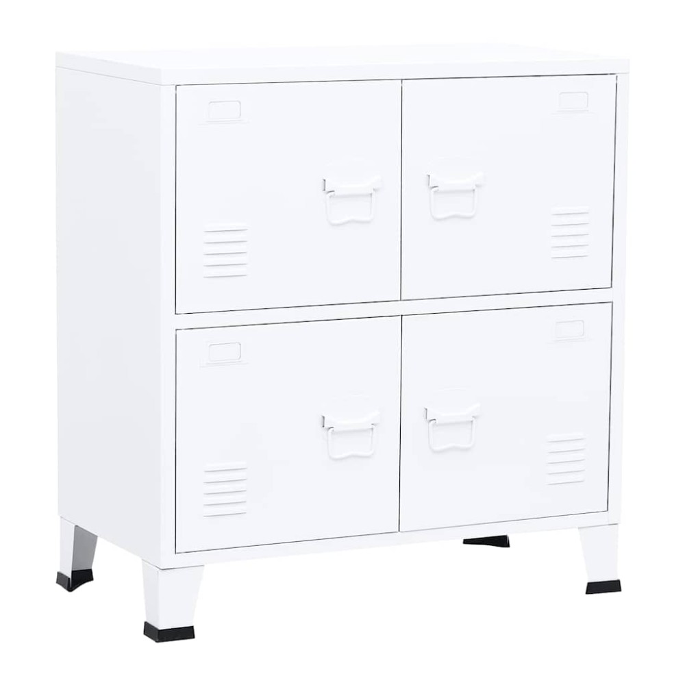 vidaXL Αρχειοθήκη Βιομηχανικού Στιλ Λευκή 75 x 40 x 80 εκ. Ατσάλινη