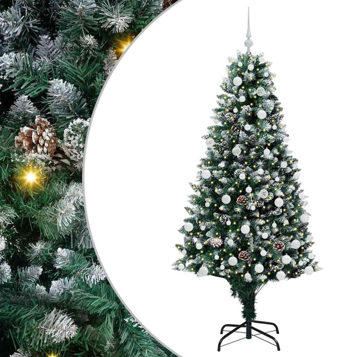 vidaXL Τεχνητό Χριστουγεννιάτικο Δέντρο με 300 LED Πράσινο 180 cm