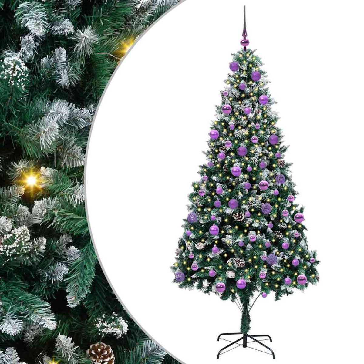 vidaXL Τεχνητό Χριστουγεννιάτικο Δέντρο με 300 LED Πράσινο 210 cm