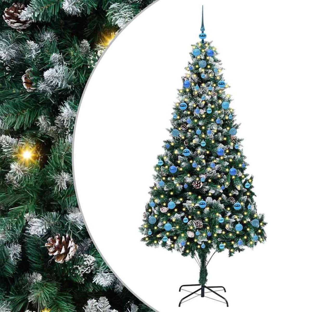 vidaXL Τεχνητό Χριστουγεννιάτικο Δέντρο με 300 LED Πράσινο 210 cm