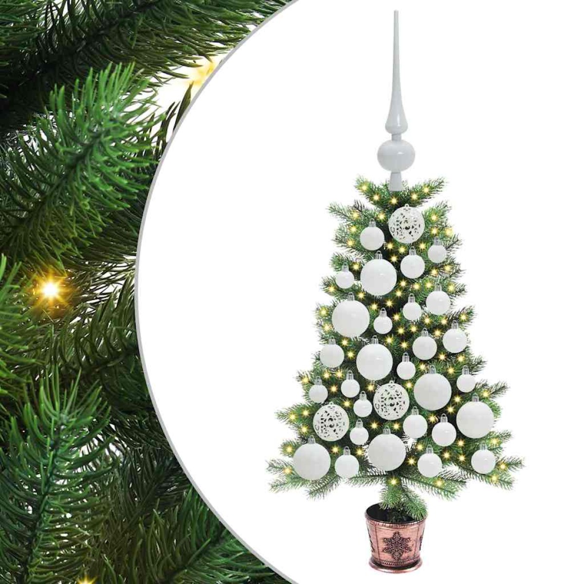 vidaXL Χριστουγεννιάτικο Δέντρο με 150 LED με βάση Πράσινο 65 cm PE