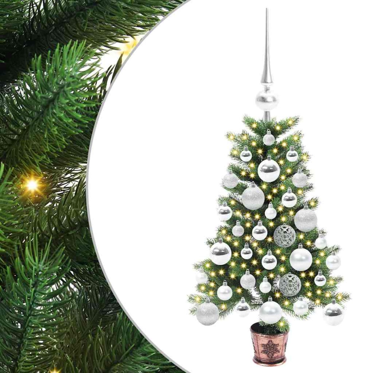 vidaXL Χριστουγεννιάτικο Δέντρο με 150 LED με βάση Πράσινο 65 cm PE