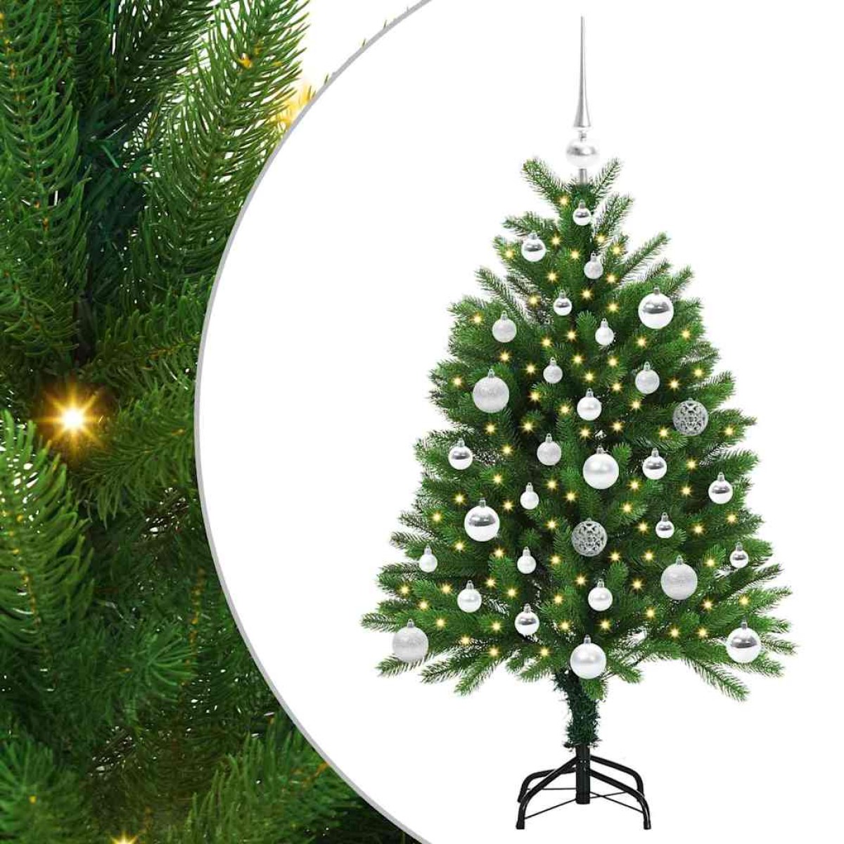 vidaXL Χριστουγεννιάτικο Δέντρο με 150 LED με βάση Πράσινο 120 cm PE