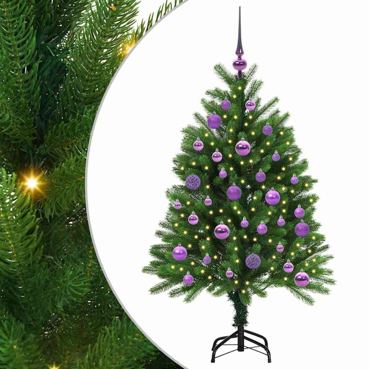 vidaXL Χριστουγεννιάτικο Δέντρο με 150 LED με βάση Πράσινο 120 cm PE