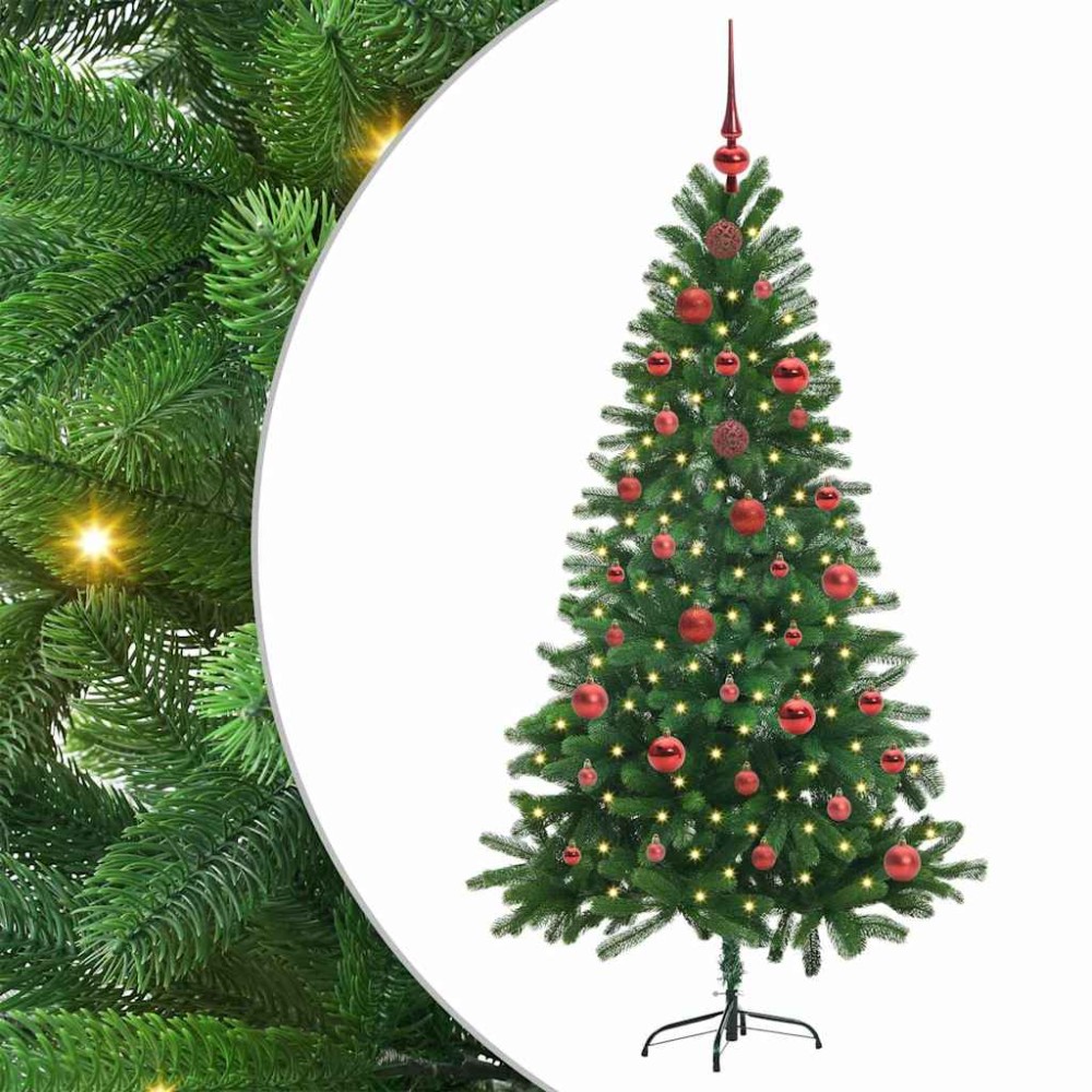 vidaXL Χριστουγεννιάτικο Δέντρο με 150 LED με βάση Πράσινο 150 cm PE