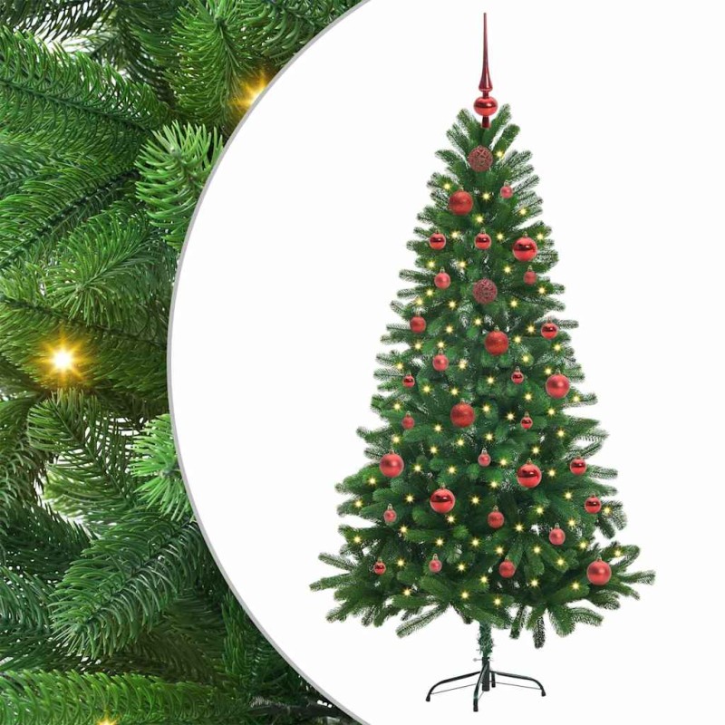 vidaXL Χριστουγεννιάτικο Δέντρο με 150 LED με βάση Πράσινο 150 cm PE