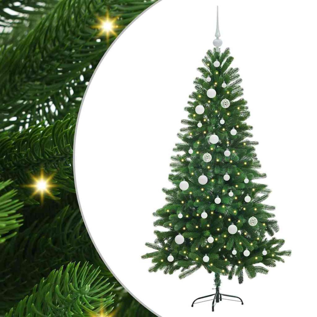 vidaXL Χριστουγεννιάτικο Δέντρο με 150 LED με βάση Πράσινο 150 cm PE