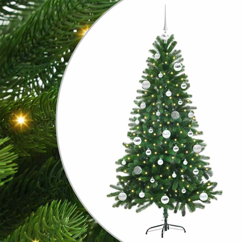 vidaXL Χριστουγεννιάτικο Δέντρο με 150 LED με βάση Πράσινο 150 cm PE