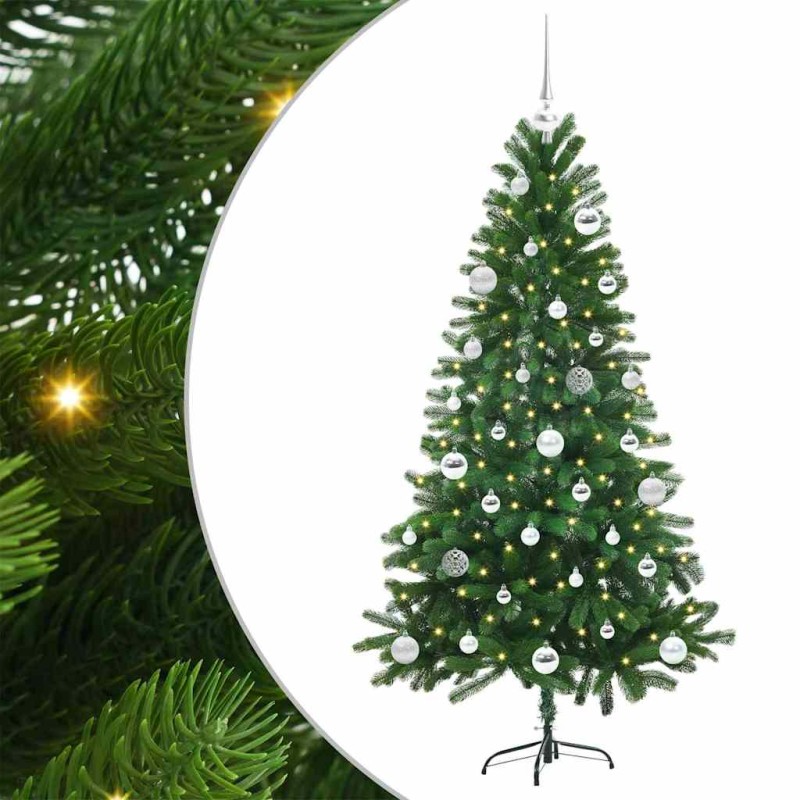 vidaXL Χριστουγεννιάτικο Δέντρο με 150 LED με βάση Πράσινο 150 cm PE