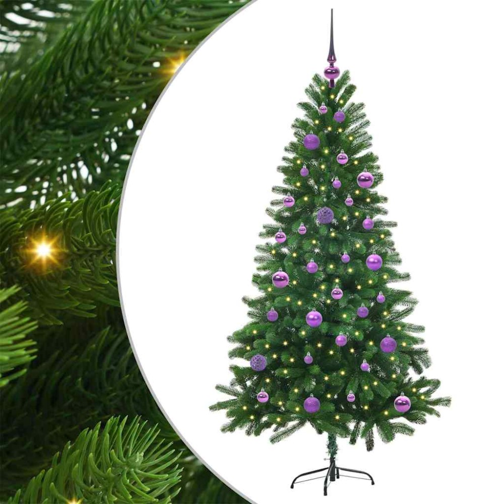 vidaXL Χριστουγεννιάτικο Δέντρο με 150 LED με βάση Πράσινο 150 cm PE