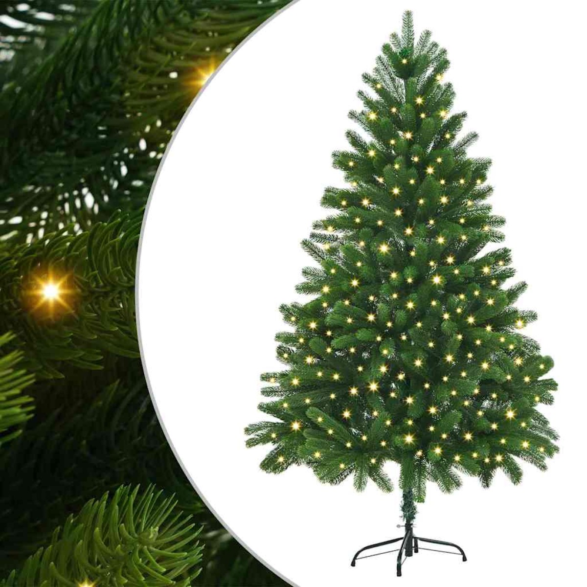 vidaXL Χριστουγεννιάτικο Δέντρο με 300 LED με βάση Πράσινο 180 cm PE