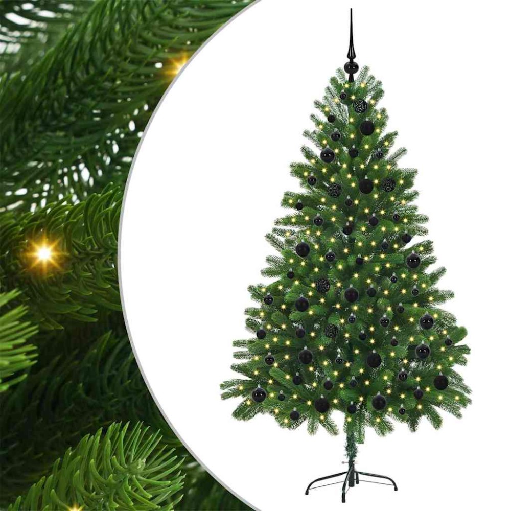 vidaXL Χριστουγεννιάτικο Δέντρο με 300 LED με βάση Πράσινο 180 cm PE