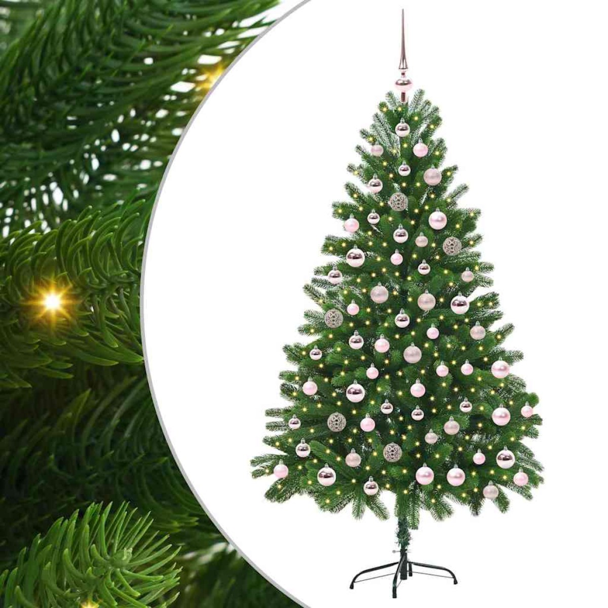 vidaXL Χριστουγεννιάτικο Δέντρο με 300 LED με βάση Πράσινο 180 cm PE