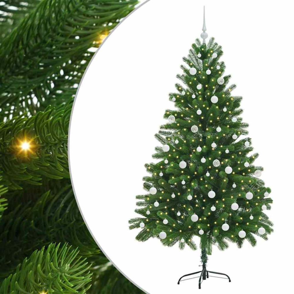 vidaXL Χριστουγεννιάτικο Δέντρο με 300 LED με βάση Πράσινο 180 cm PE