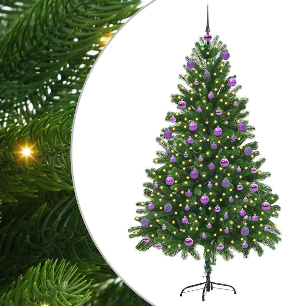 vidaXL Χριστουγεννιάτικο Δέντρο με 300 LED με βάση Πράσινο 180 cm PE
