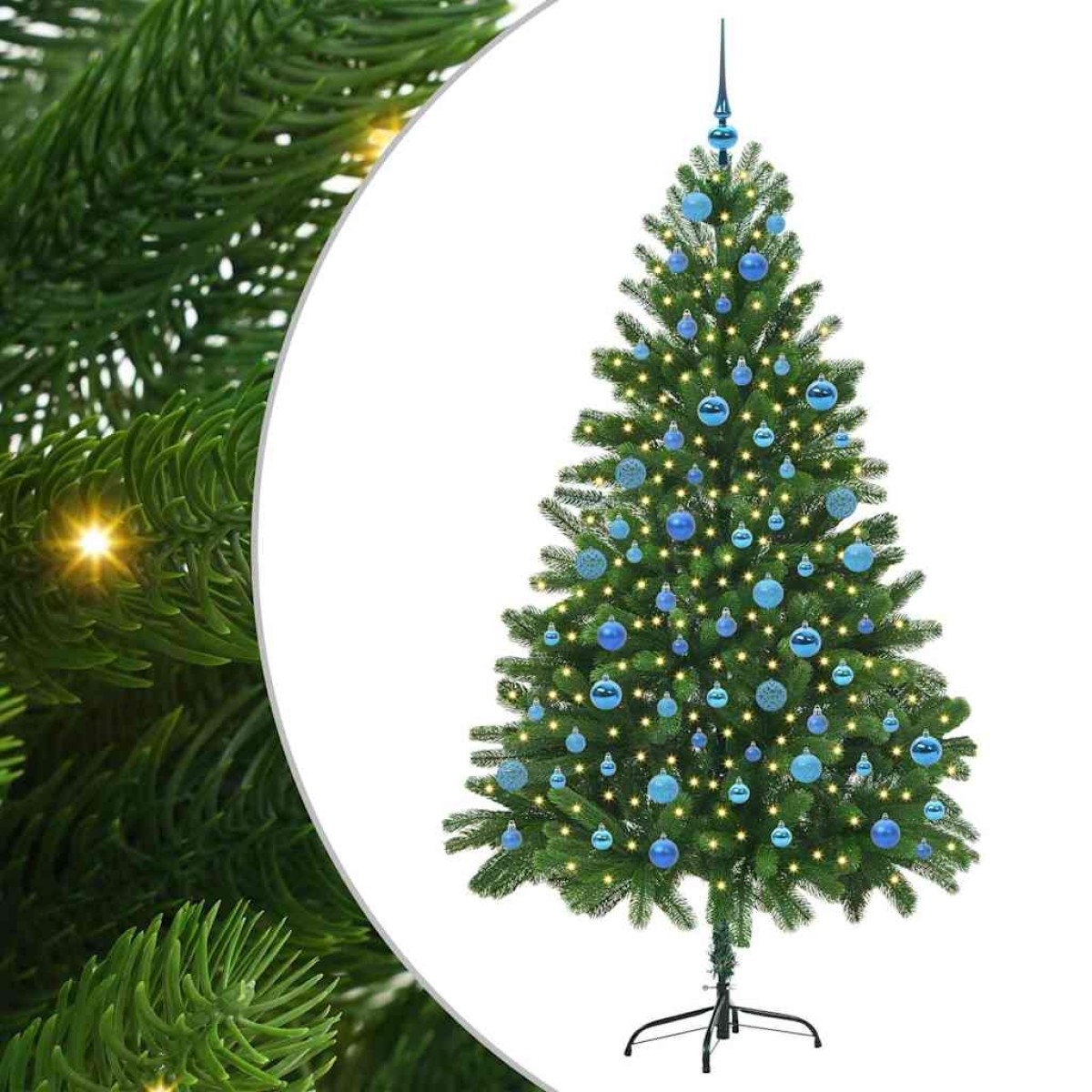 vidaXL Χριστουγεννιάτικο Δέντρο με 300 LED με βάση Πράσινο 180 cm PE